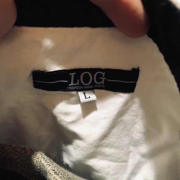 Log Premium Mens Button Up Large L Shirt Macys White - Picture 3 of 3